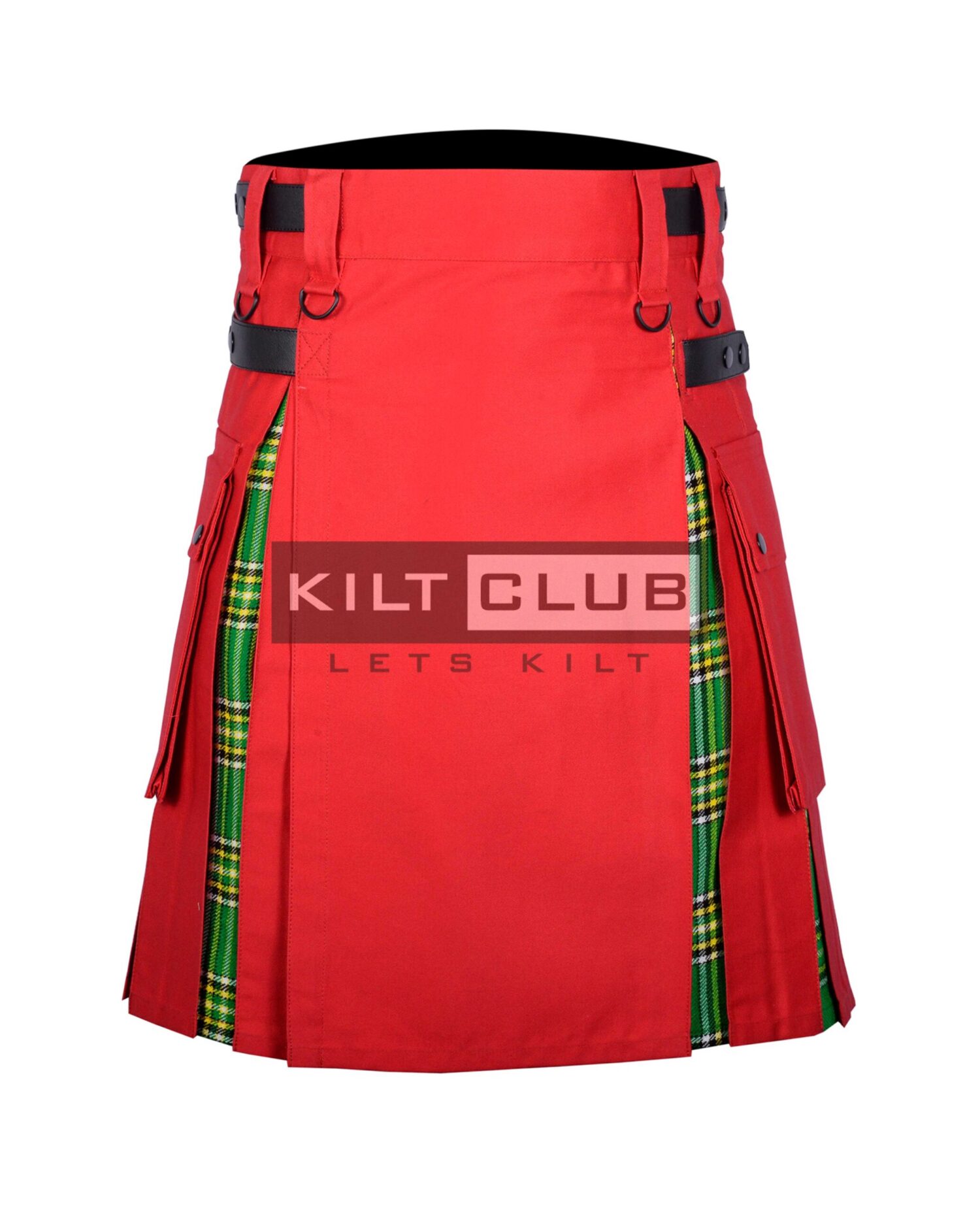 Red Cotton - Irish Tartan Hybrid Kilt