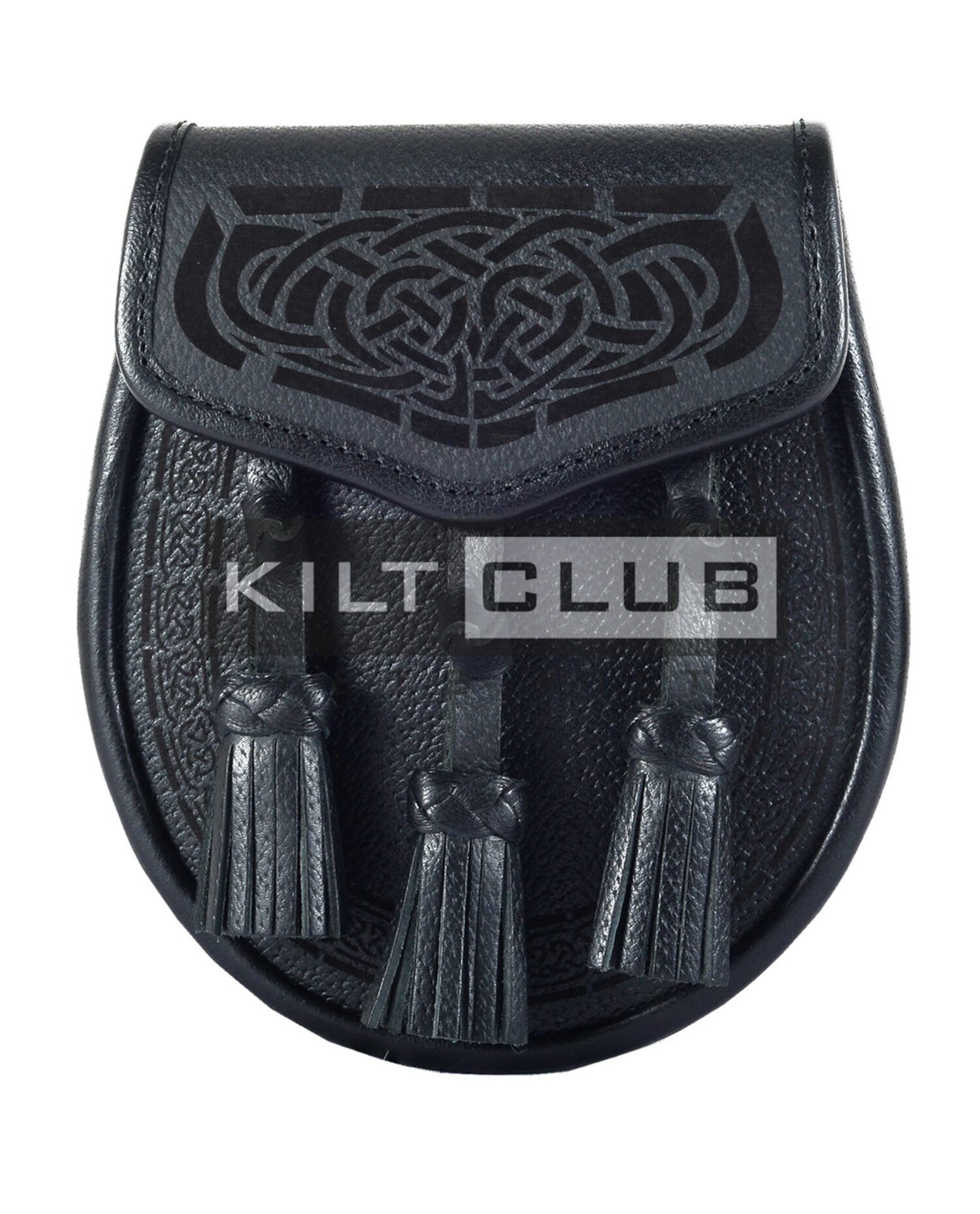 Black Leather Celtic Knot Day Sporran