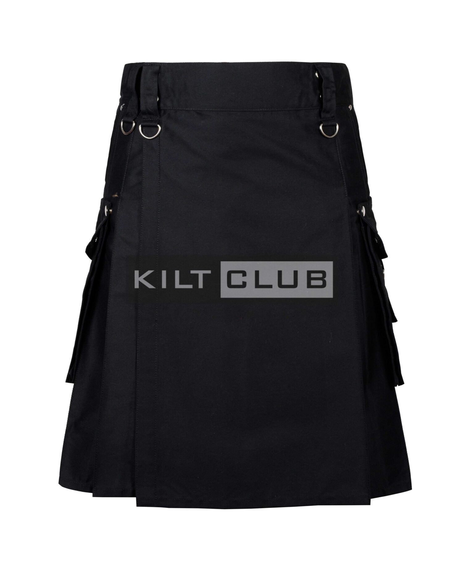 Black Cotton Gothic Utility Kilt