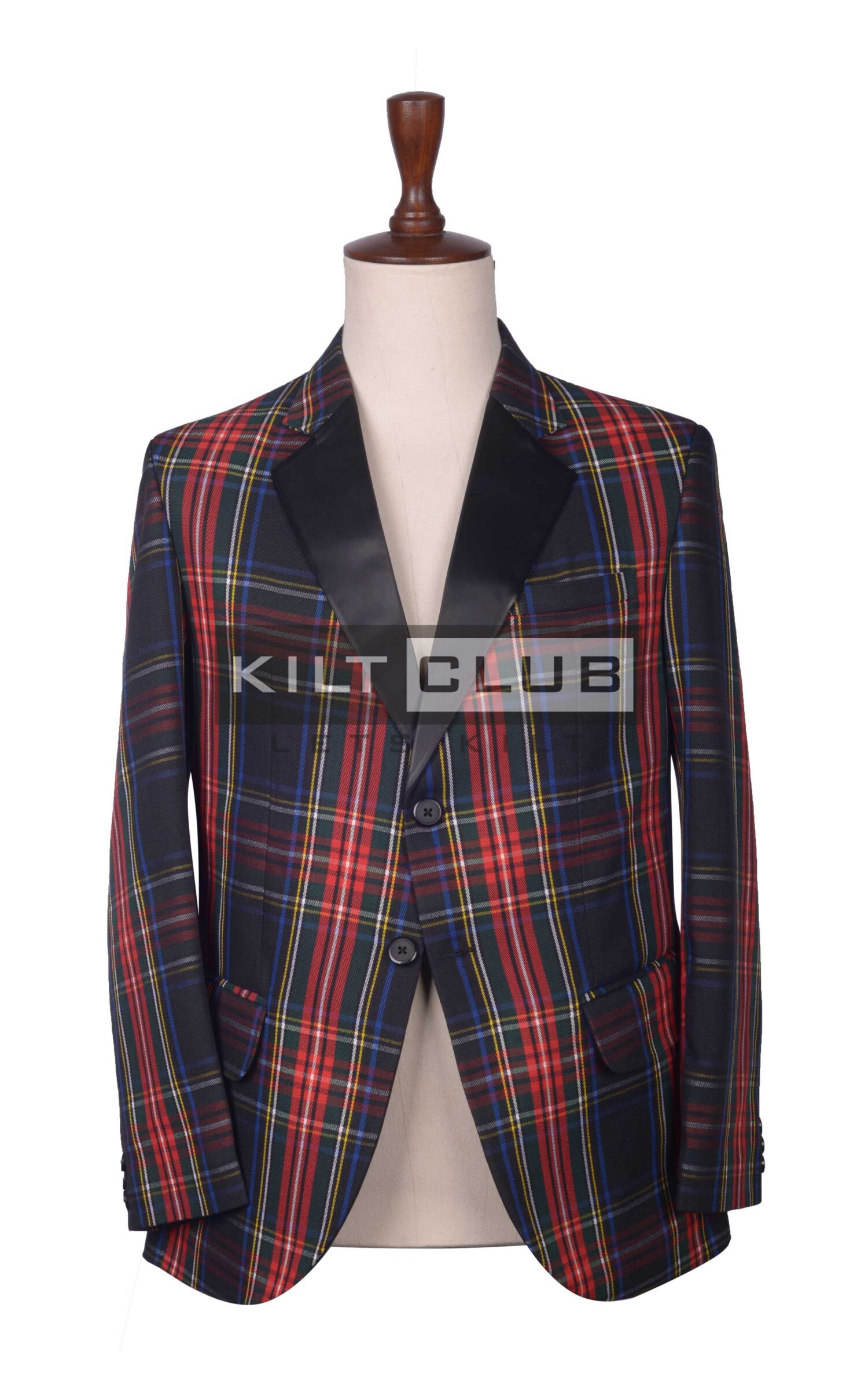 Black Stewart Tartan Blazer Jacket