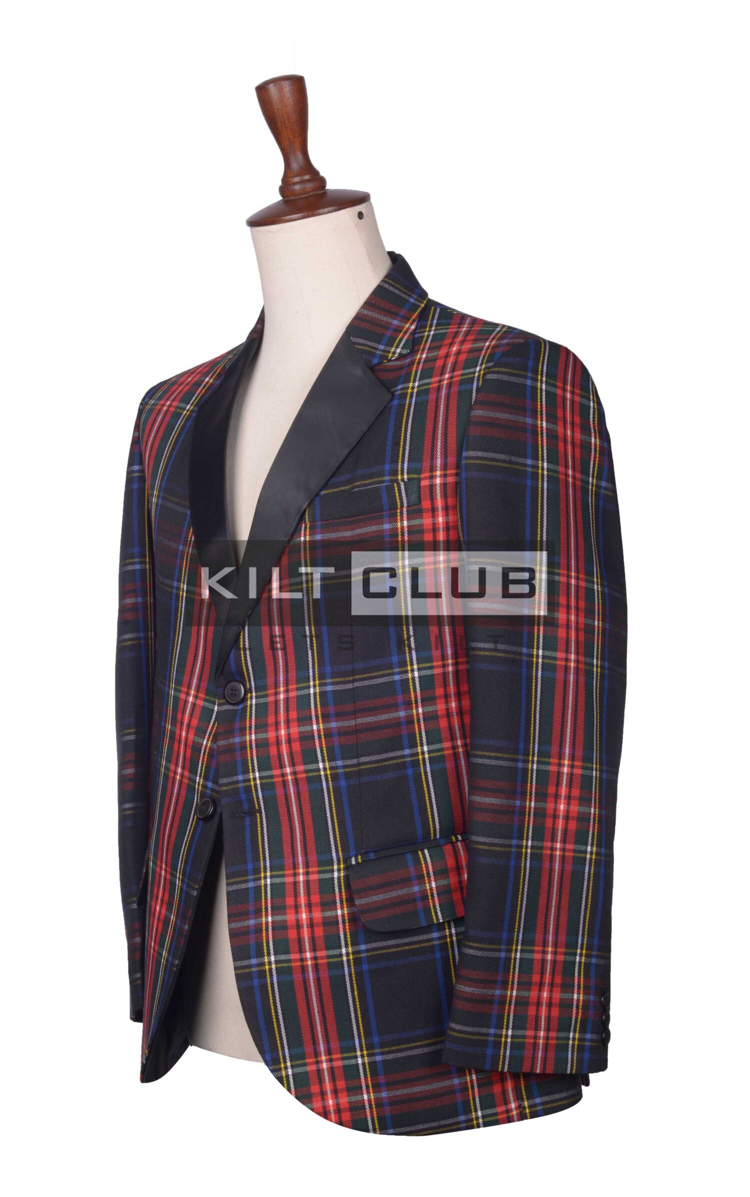 Black Stewart Tartan Blazer Jacket