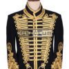 Black Wool Hussar Jacket Hand Braided