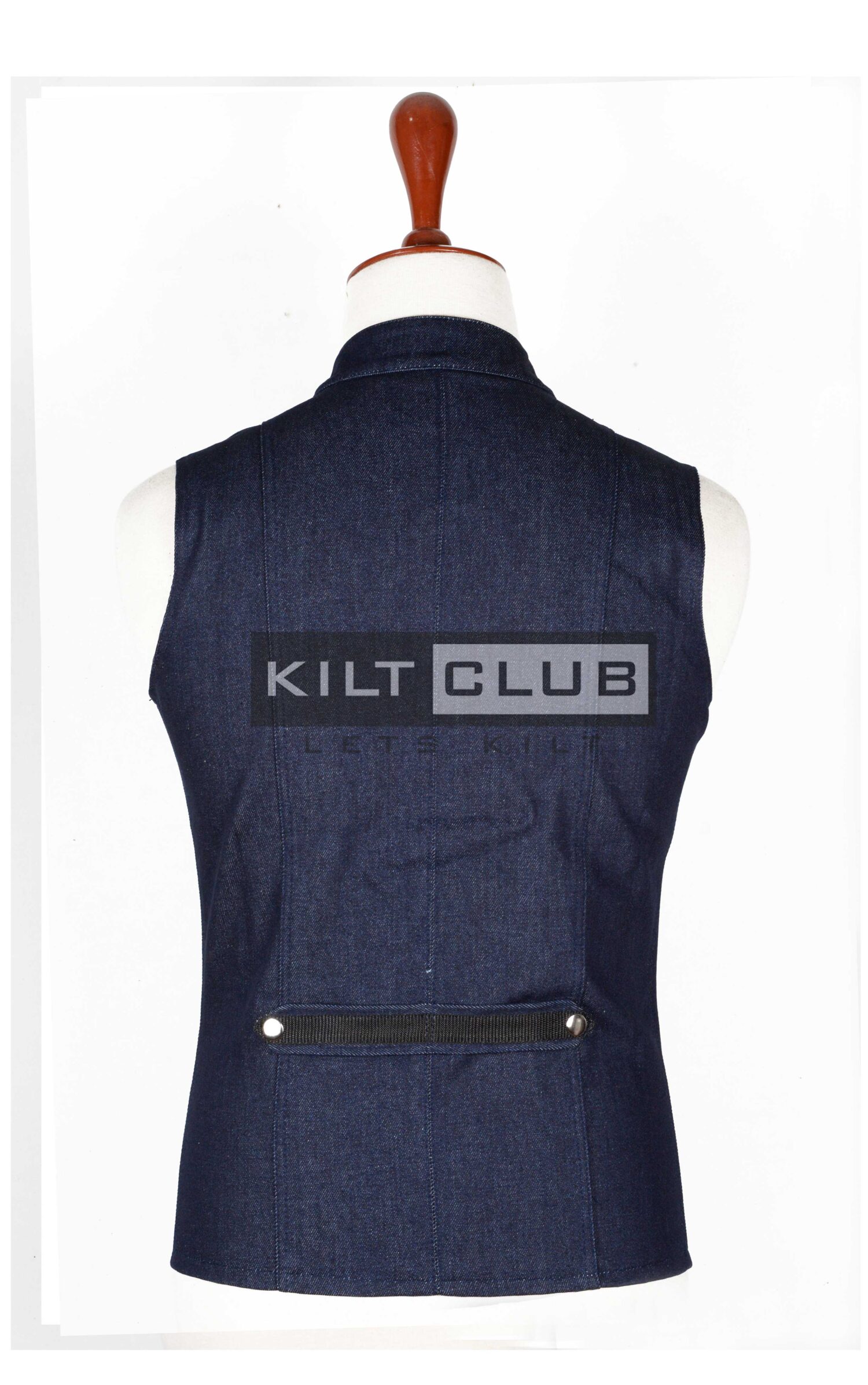 Blue Denim Victorian Style Waistcoat