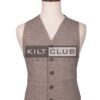 Brown Tweed Bone Buttons Argyll Waistcoat