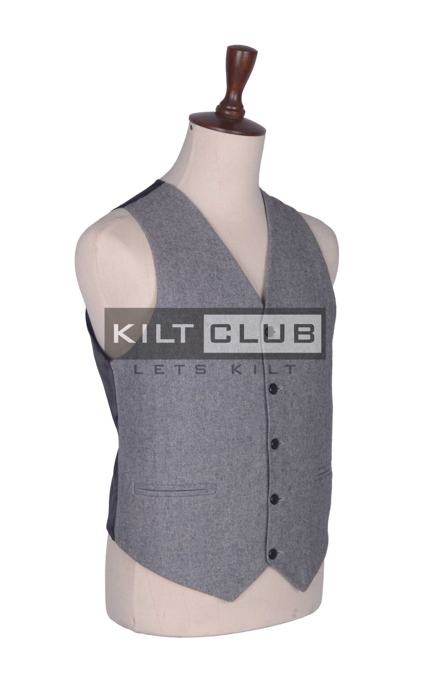Silver Grey Wool Vest