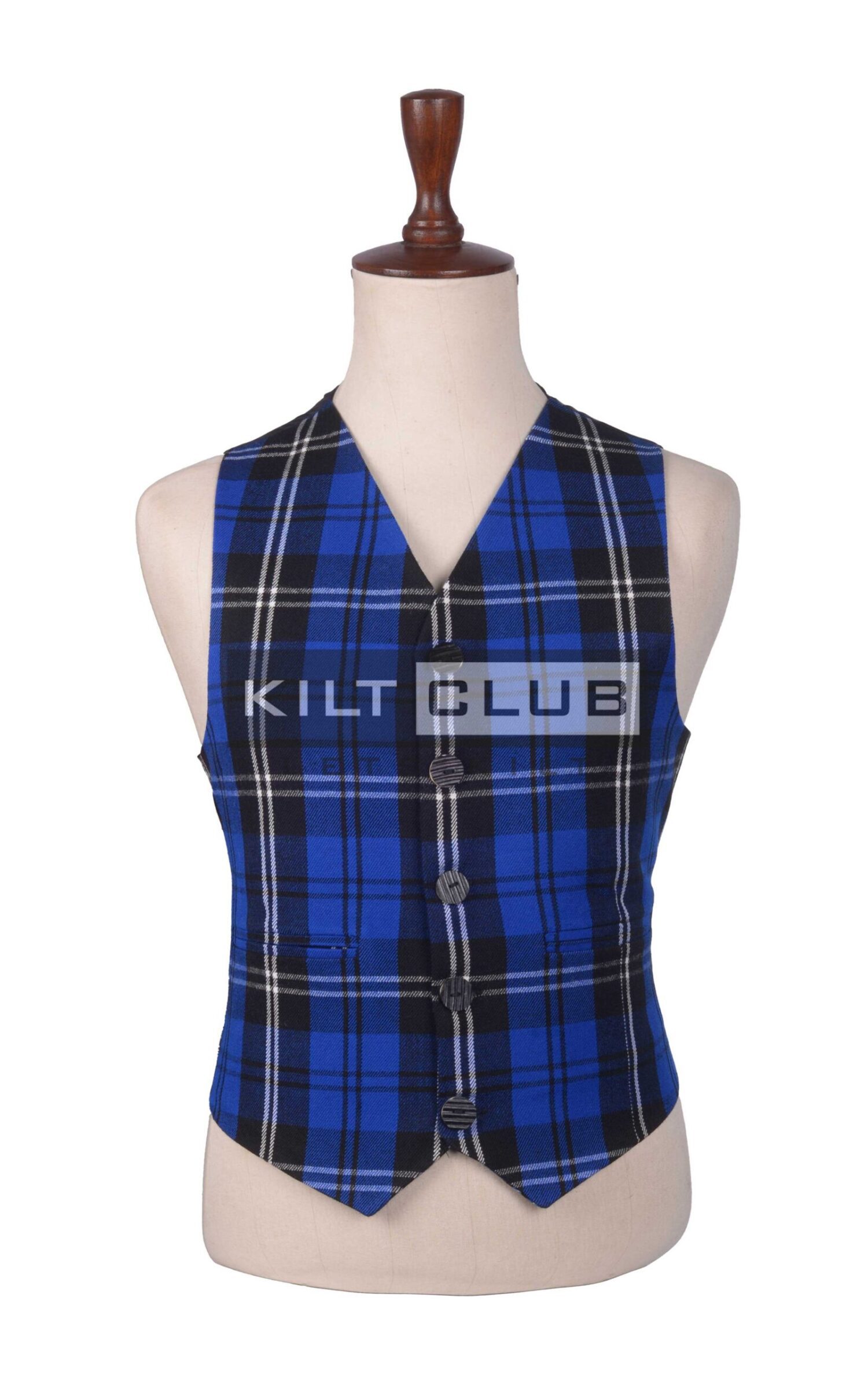Ramsay Blue Tartan Argyll Waistcoat