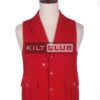 Red Velvet Waistcoat For Men