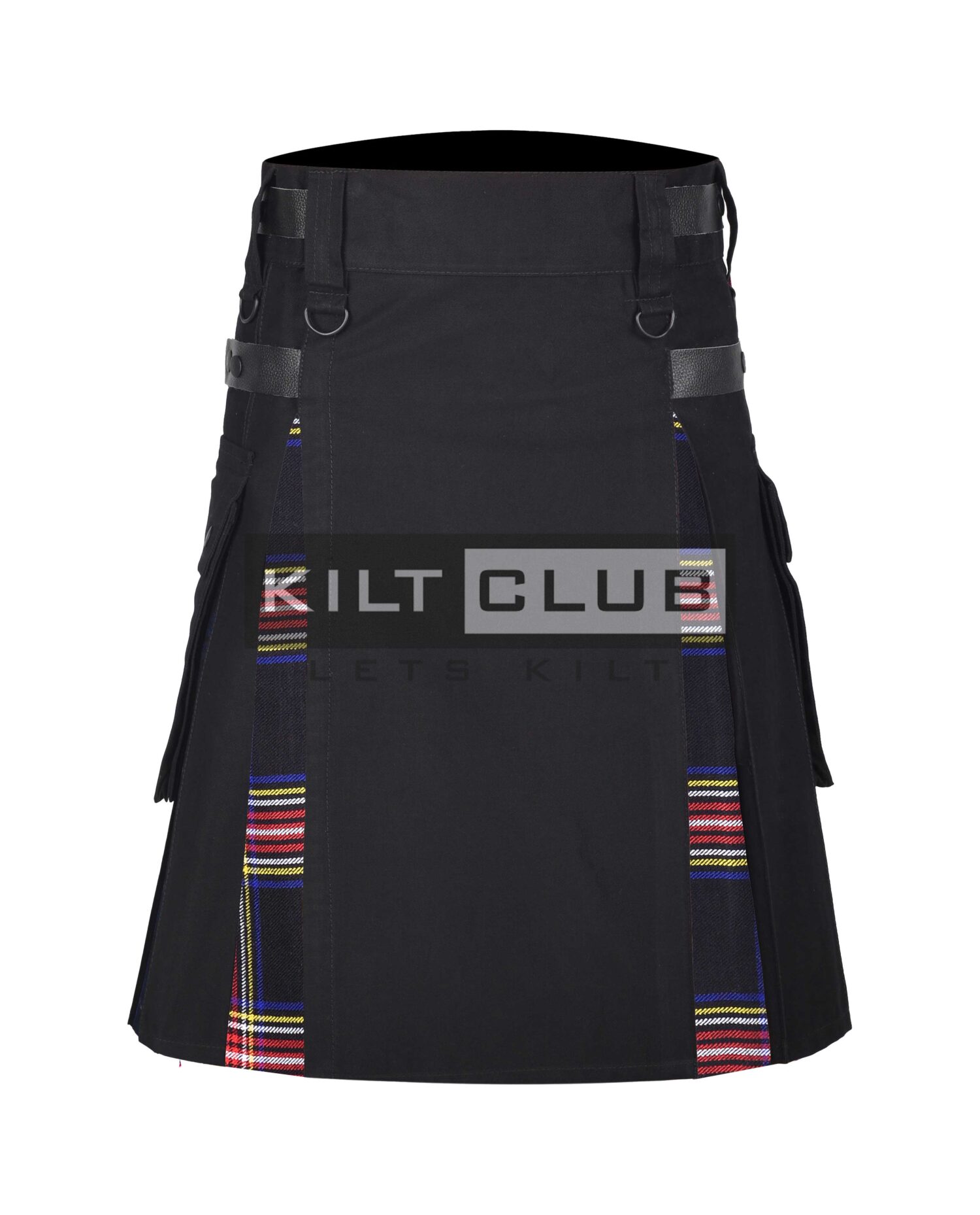 Sterwart Black Tartan 8 yard Hybrid kilt