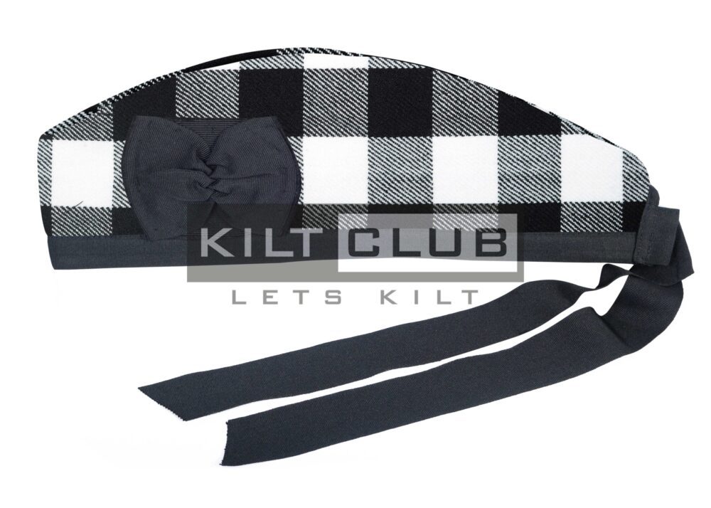 White Black Rob Roy Tartan Cap