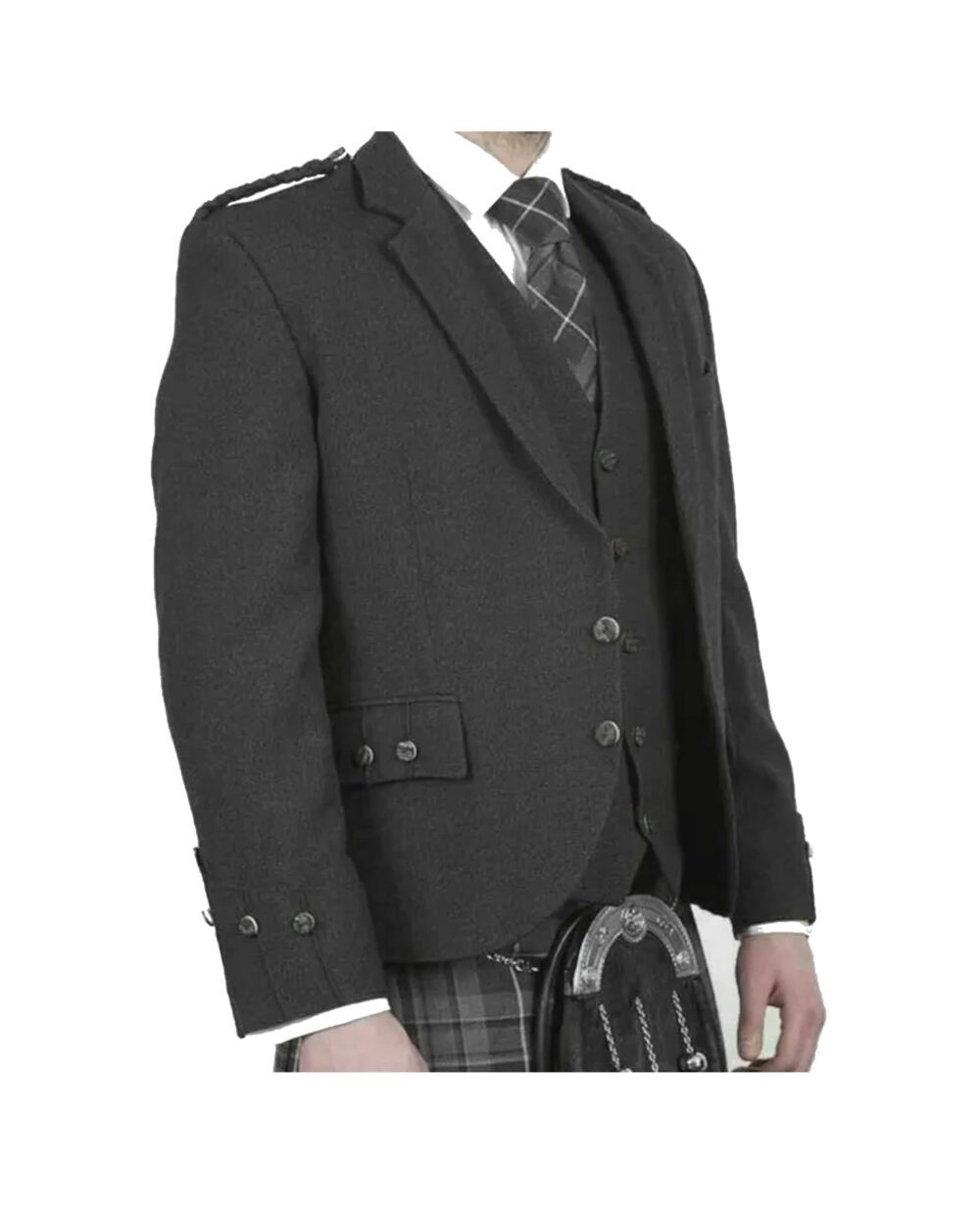 Charcoal Grey Wool Argyll Jacket