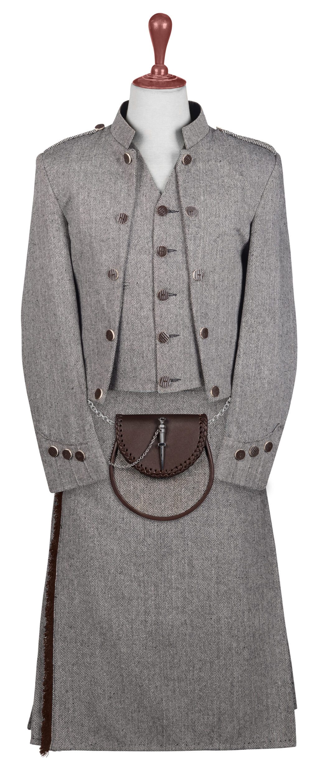 Gray Tweed Scottish Outfit