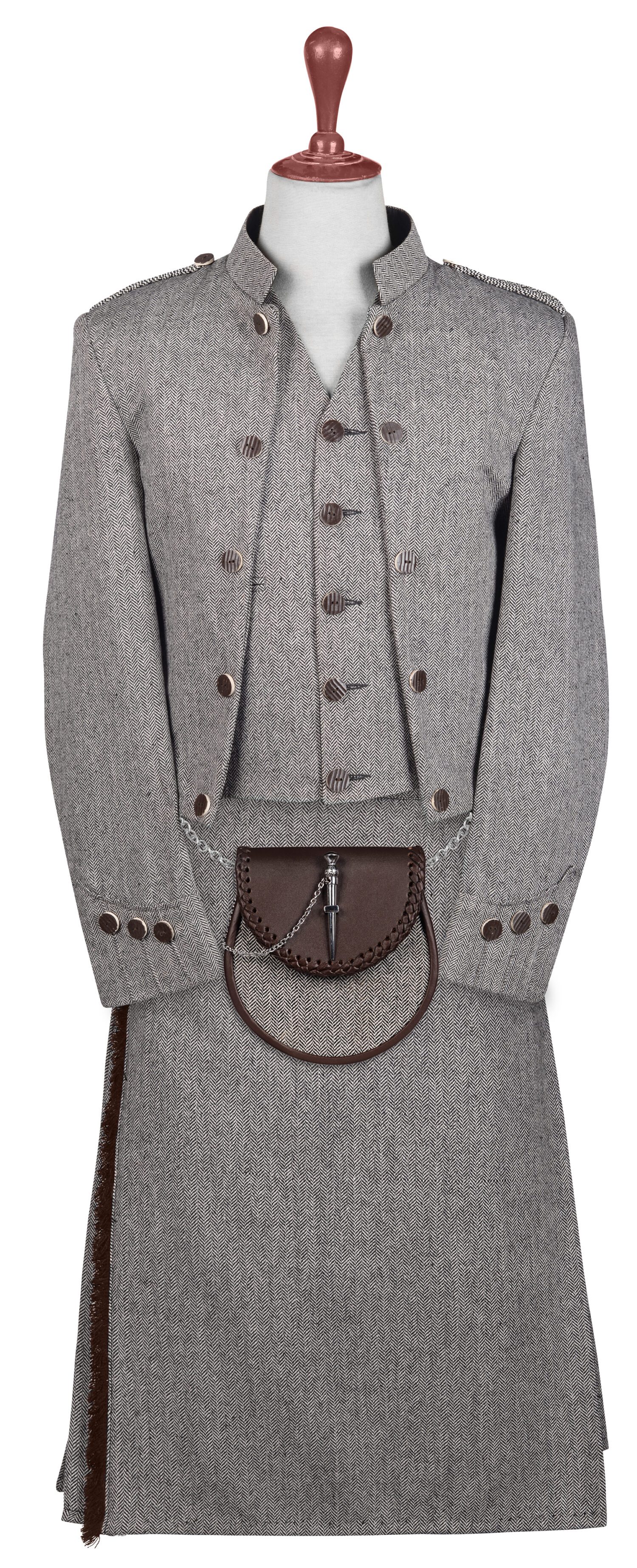 Gray Tweed Scottish Outfit