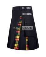 Black Cotton Buchanan Tartan Hybrid Kilt - Image 3