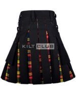 Black Cotton Buchanan Tartan Hybrid Kilt - Image 2
