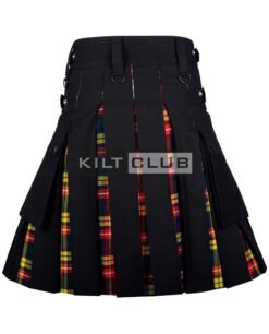 Alternative view of Black Cotton Buchanan Tartan Hybrid Kilt