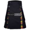 Black Cotton Buchanan Tartan Hybrid Kilt