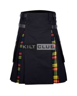 Black Cotton Buchanan Tartan Hybrid Kilt