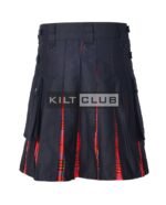 Black Cotton Leslie Red Hybrid Kilt - Image 4
