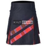 Black Cotton Leslie Red Hybrid Kilt