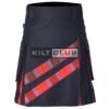 Black Cotton Leslie Red Hybrid Kilt