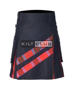 Black Cotton Leslie Red Hybrid Kilt