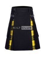 Black Cotton Macleod of Lewis Hybrid Kilt