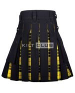 Black Cotton Macleod of Lewis Hybrid Kilt - Image 2