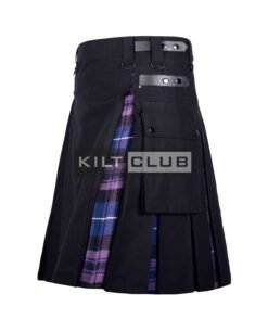 Alternative view of Black Cotton Pride of Scotland Hybrid Kilt