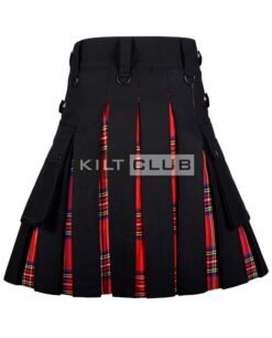 Alternative view of Black Cotton Royal Stewart Hybrid Kilt
