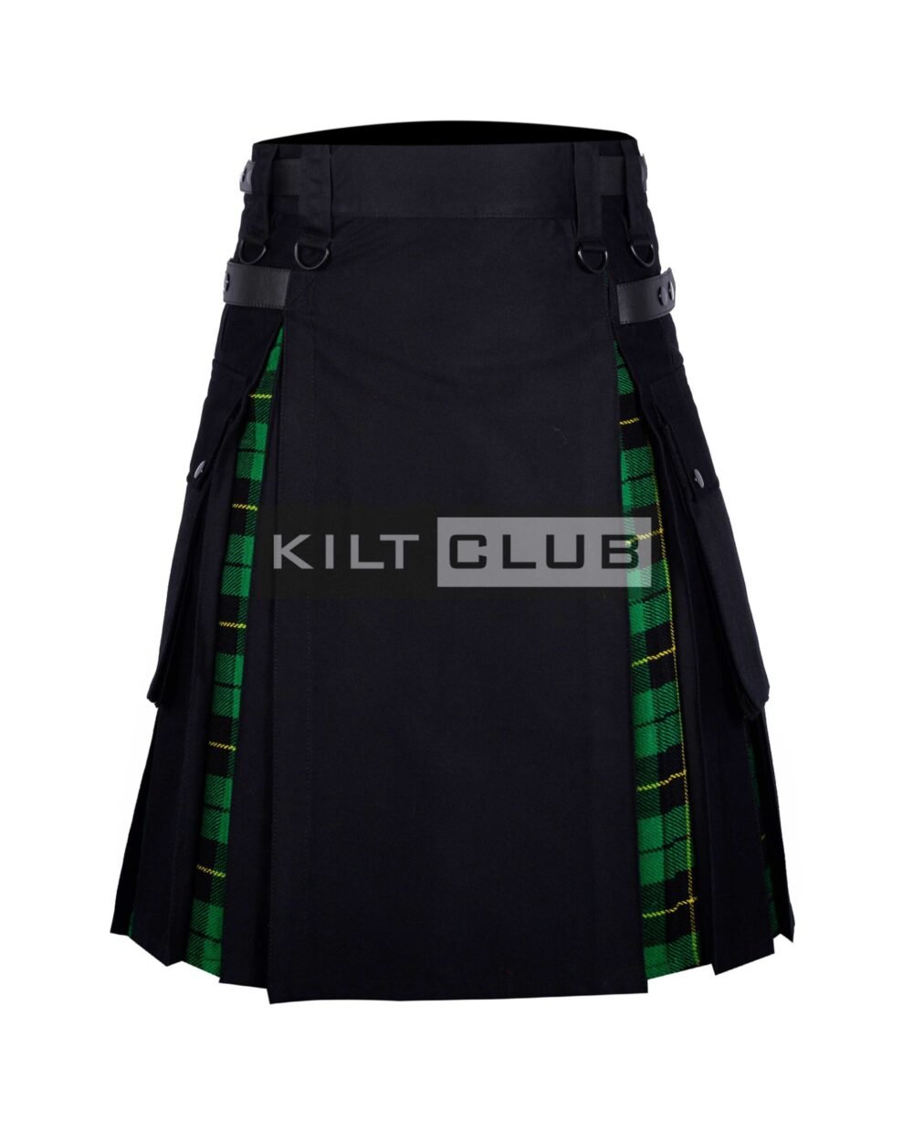Black Cotton Wallace Hunting Hybrid Kilt