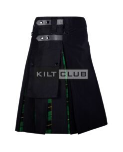 Alternative view of Black Cotton Wallace Hunting Hybrid Kilt