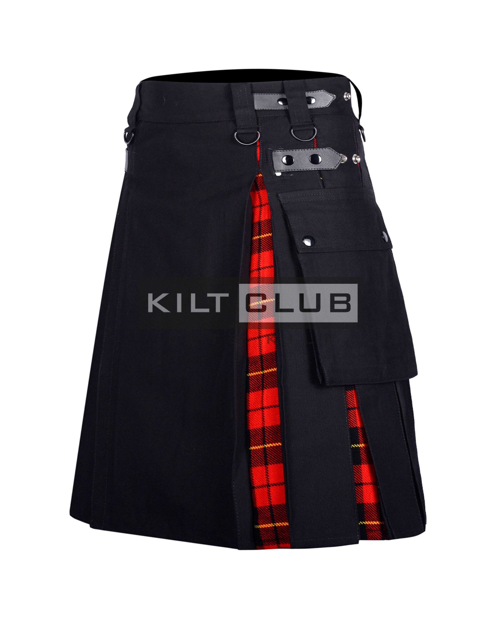Black Cotton Wallace Hybrid Kilt - Image 3