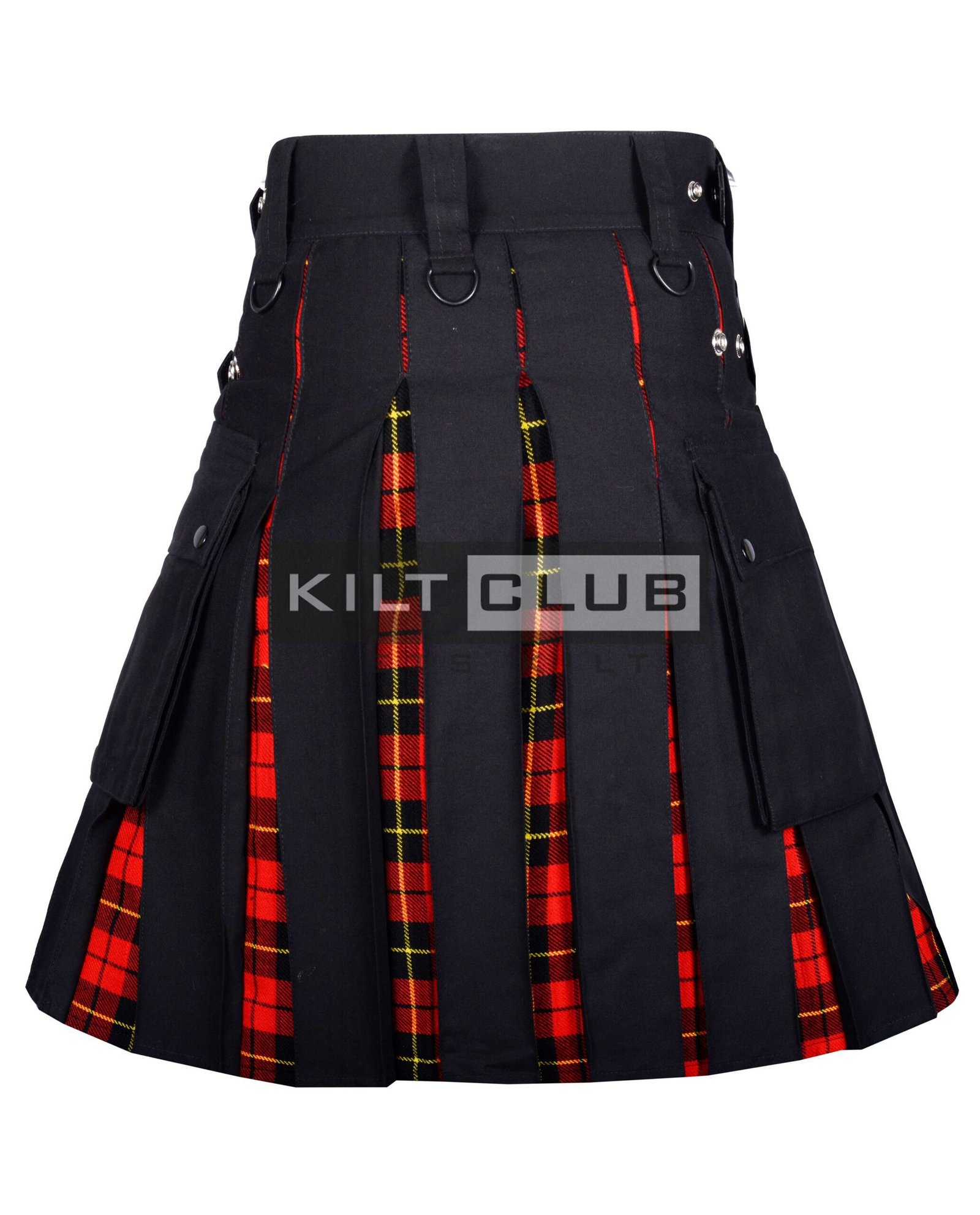 Black Cotton Wallace Hybrid Kilt - Image 2