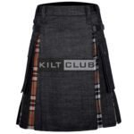 Black Denim Camel of Thomson Hybrid Kilt