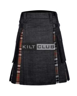 Black Denim Camel of Thomson Hybrid Kilt