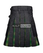 Black Denim Irish Tartan Hybrid Kilt - Image 3