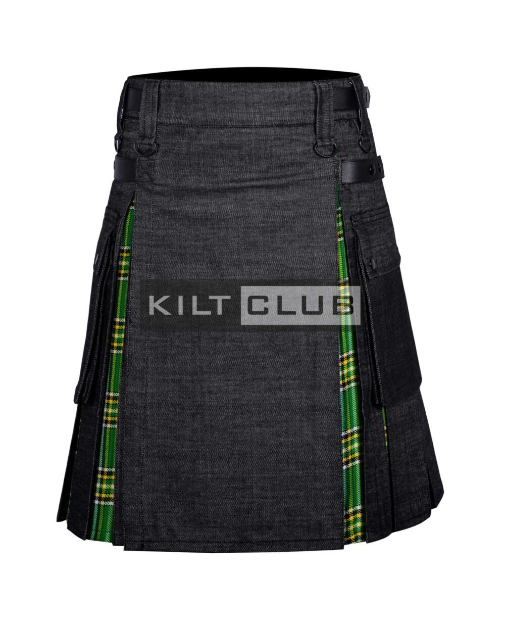 Black Denim Irish Tartan Hybrid Kilt