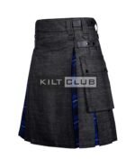 Black Denim Ramsay Blue Hybrid Kilt - Image 3