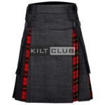 Black Denim Scottish Rose Hybrid Kilt