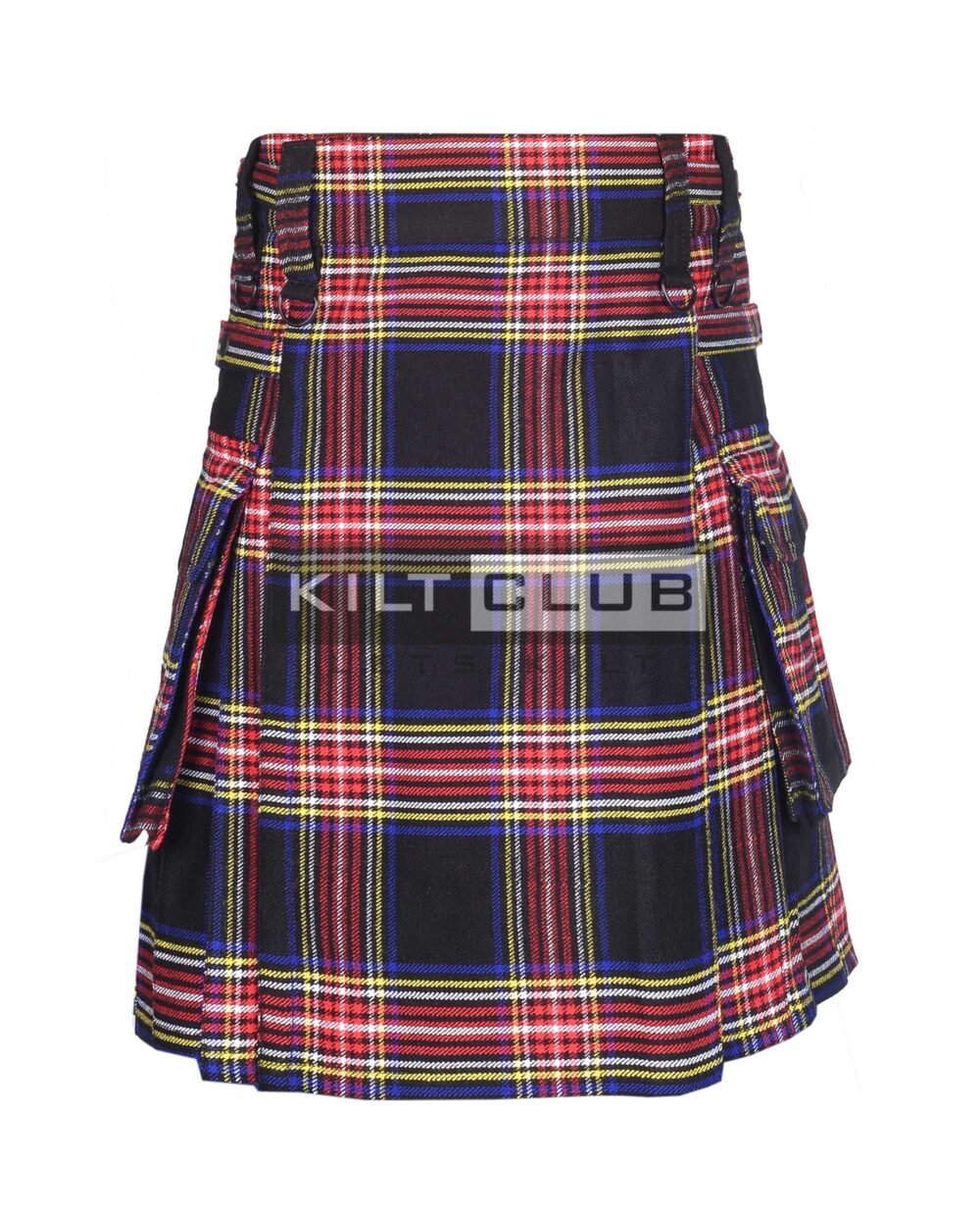 Black Stewart Tartan Utility Kilt