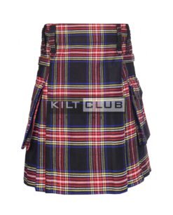 Black Stewart Tartan Utility Kilt