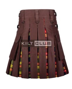 Alternative view of Brown Cotton Buchanan Hybrid Kilt