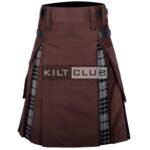 Brown Cotton Gray Watch Hybrid Kilt