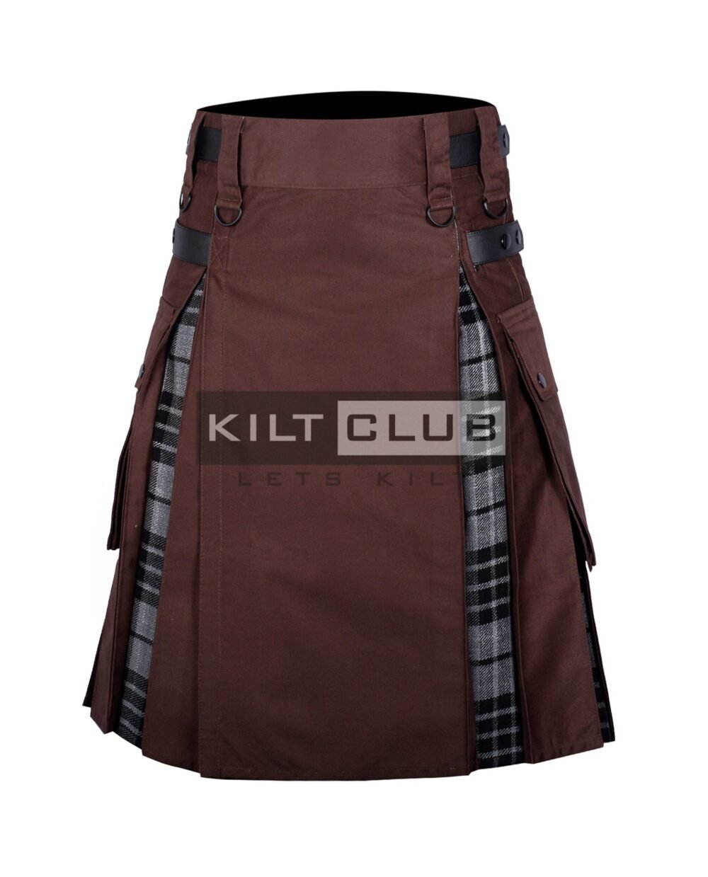 Brown Cotton Gray Watch Hybrid Kilt
