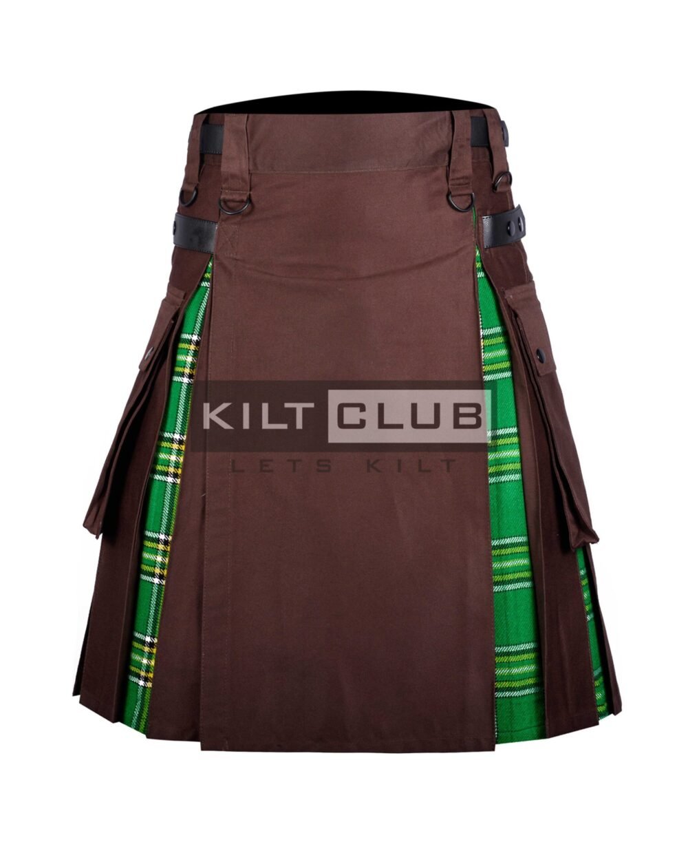Brown Cotton Irish Hybrid Kilt