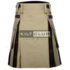 Khaki Cotton Gunn Tartan Hybrid Kilt