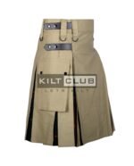 Khaki Cotton Gunn Tartan Hybrid Kilt - Image 2