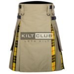 Khaki Cotton Macleod of Lewis Tartan Hybrid Kilt