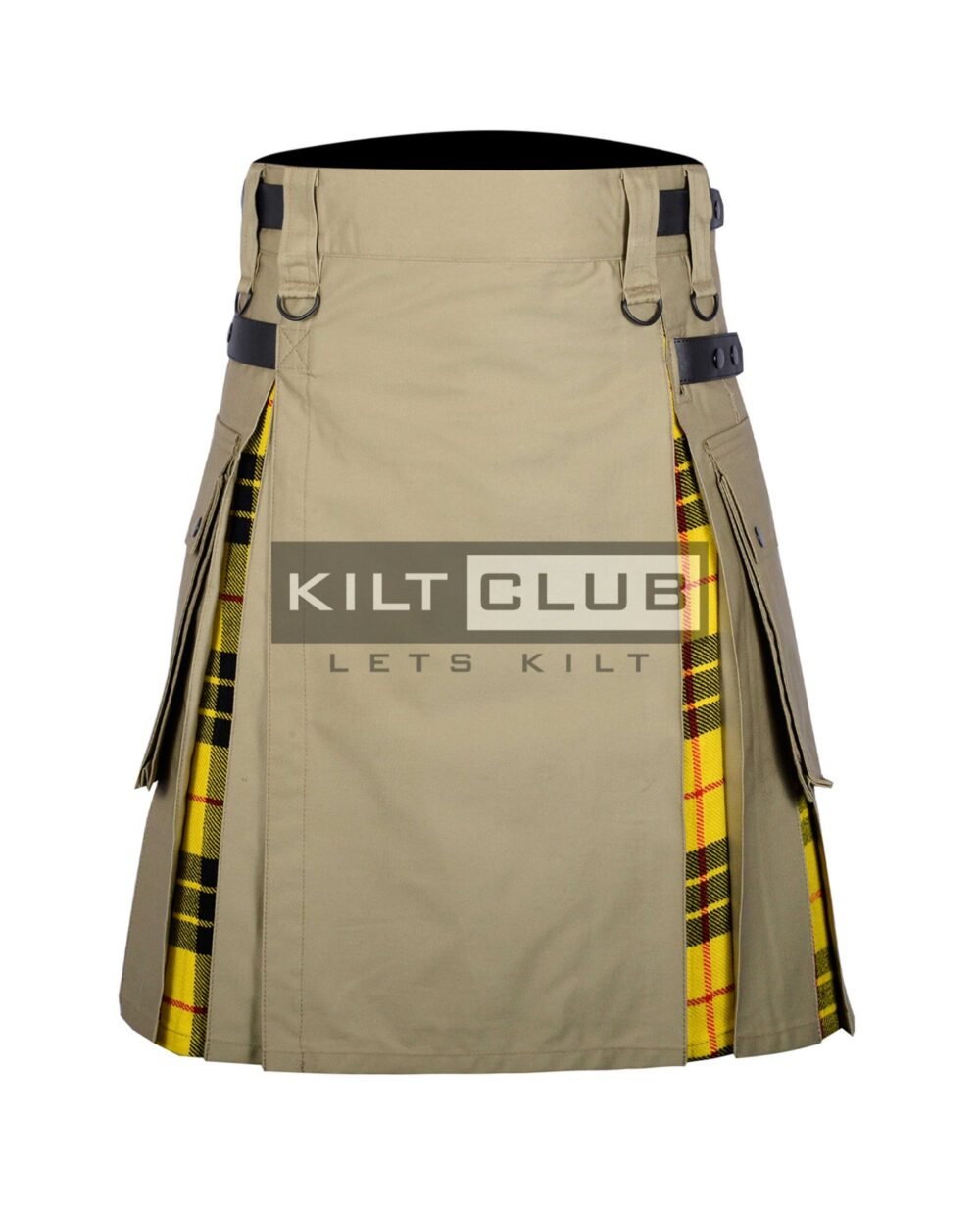 Khaki Cotton Macleod of Lewis Tartan Hybrid Kilt