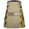 Khaki Cotton Macleod of Lewis Tartan Hybrid Kilt